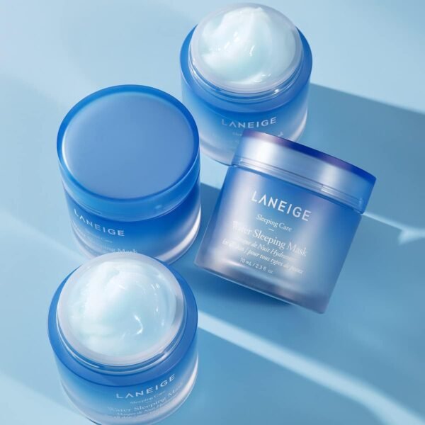 LANEIGE Water Sleeping Mask: Hydrate, Boost Clarity, and Visibly Brighten with Squalane & Sleep-Biome Technology, 2.4 fl. oz. - Imagem 3