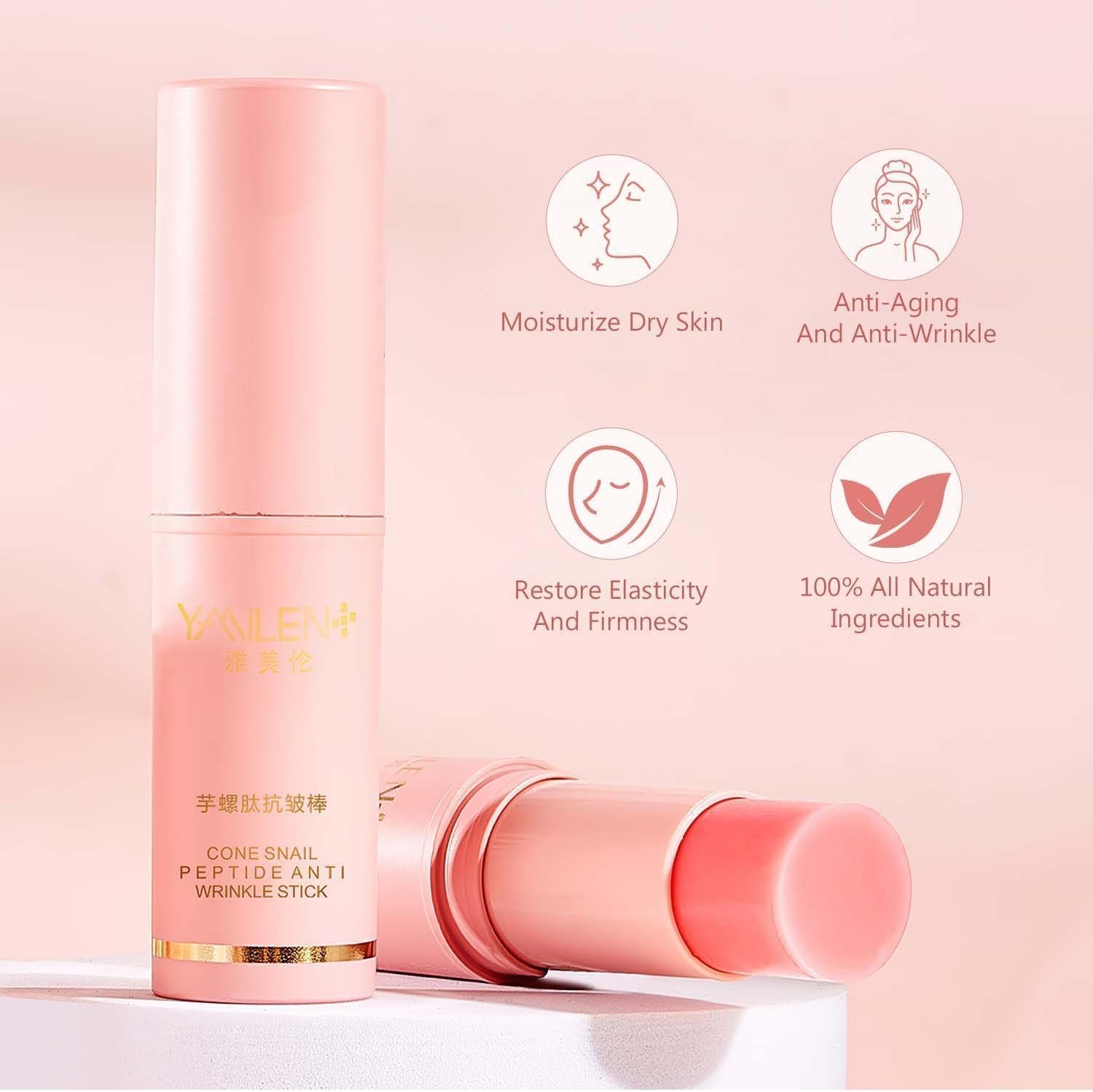 Bastão de bálsamo hidratante que aumenta o colágeno, multibálsamo para evitar rugas, multibálsamo coreano, peptídeo de caracol anti-rugas, bálsamo hidratante Magic Wrinkle Bounce (1 peça) 3 Bastão de bálsamo hidratante que aumenta o colágeno, multibálsamo para evitar rugas, multibálsamo coreano, peptídeo de caracol anti-rugas, bálsamo hidratante Magic Wrinkle Bounce (1 peça) - Imagem 3