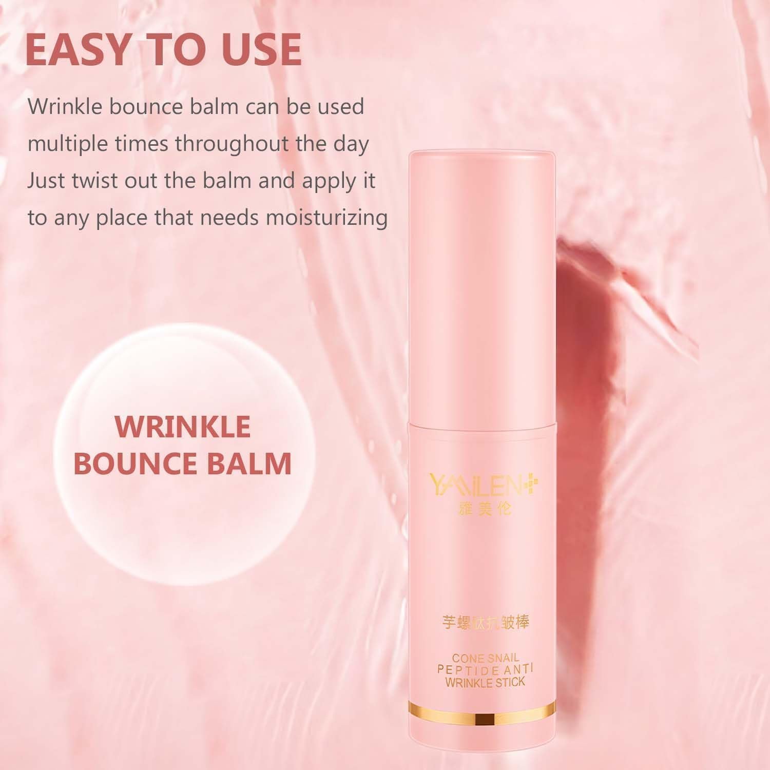 Bastão de bálsamo hidratante que aumenta o colágeno, multibálsamo para evitar rugas, multibálsamo coreano, peptídeo de caracol anti-rugas, bálsamo hidratante Magic Wrinkle Bounce (1 peça) 4 Bastão de bálsamo hidratante que aumenta o colágeno, multibálsamo para evitar rugas, multibálsamo coreano, peptídeo de caracol anti-rugas, bálsamo hidratante Magic Wrinkle Bounce (1 peça) - Imagem 4