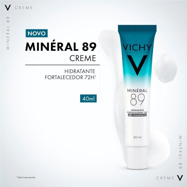 Vichy Minéral 89, Creme Hidratante Fortalecedor Facial com Acido Hialuronico, Esqualano, Vitamina B3 e Minerais, 40ml - Imagem 3