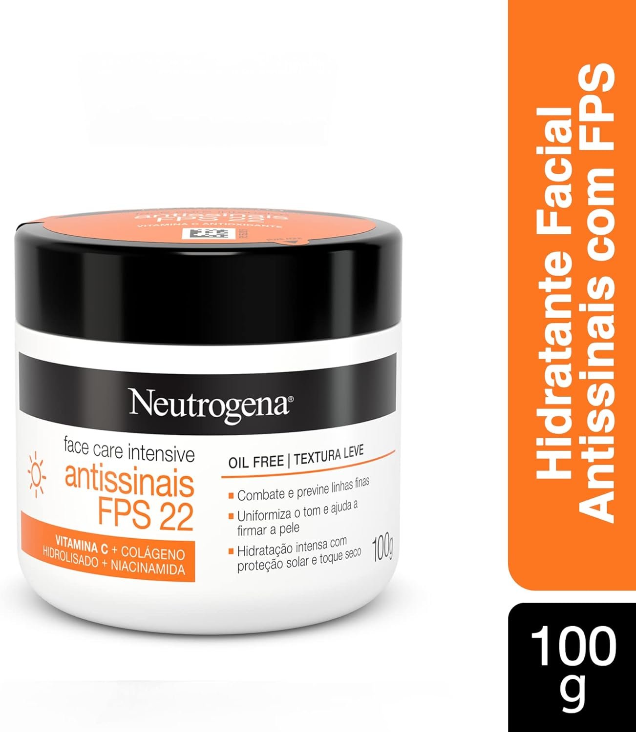 Neutrogena Hidratante Facial Antissinais Face Care Intensive FPS 22, 100g 2 Neutrogena Hidratante Facial Antissinais Face Care Intensive FPS 22, 100g - Imagem 2