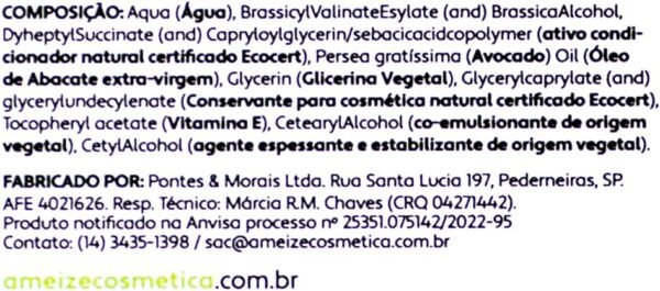 Ameize Condicionador de Cabelo Natural Vegano Sem Perfume 500 ml - Imagem 3