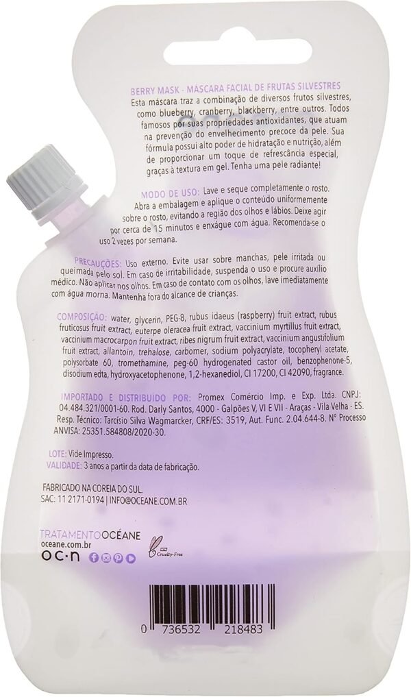 Máscara Facial Frutas Silvestres, Berry Mask, Océane, Océane, Lilás - Imagem 2