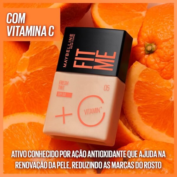 Base Líquida Maybelline NY Fit Me Fresh Tint com Vitamina C e FPS50 - COR 01-30ml - Imagem 4