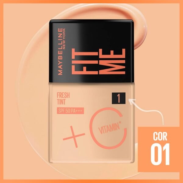Base Líquida Maybelline NY Fit Me Fresh Tint com Vitamina C e FPS50 - COR 01-30ml - Imagem 6