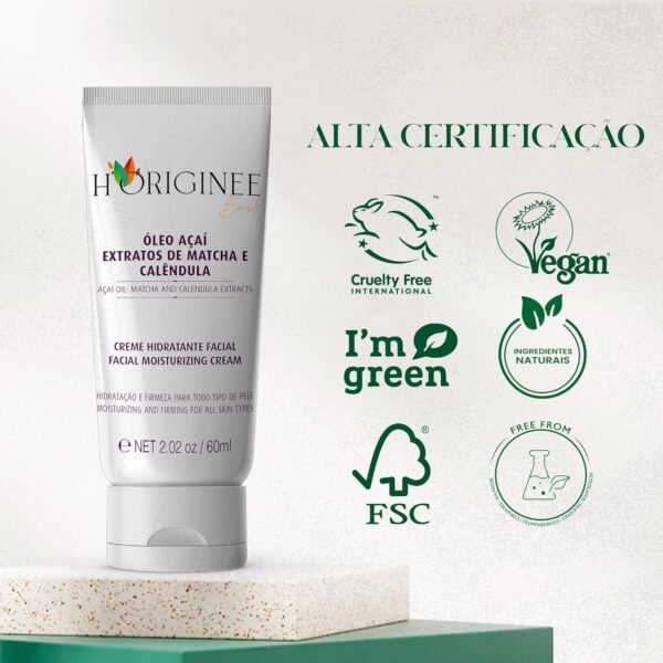 Creme Hidratante Facial - VEGANO - Nutre e Rejuvenesce - Ácido Hialurônico, Hidratação Profunda - Não Testado em Animais, Fórmula Natural, Hipoalergênico - H'originée Brasil - 60ml - Imagem 6