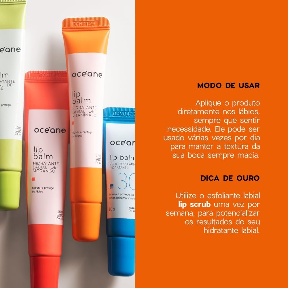 Océane Hidratante Labial com Vitamina C - Lip Balm 15g 2 Océane Hidratante Labial com Vitamina C - Lip Balm 15g - Imagem 2