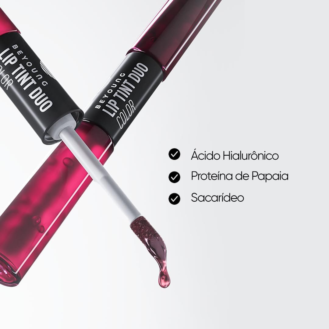 Beyoung Color Lip Tint Duo Light Pink – Rosa Intenso, Hidratação com Ácido Hialurônico e Longa Duração 4 Beyoung Color Lip Tint Duo Light Pink – Rosa Intenso, Hidratação com Ácido Hialurônico e Longa Duração - Imagem 4