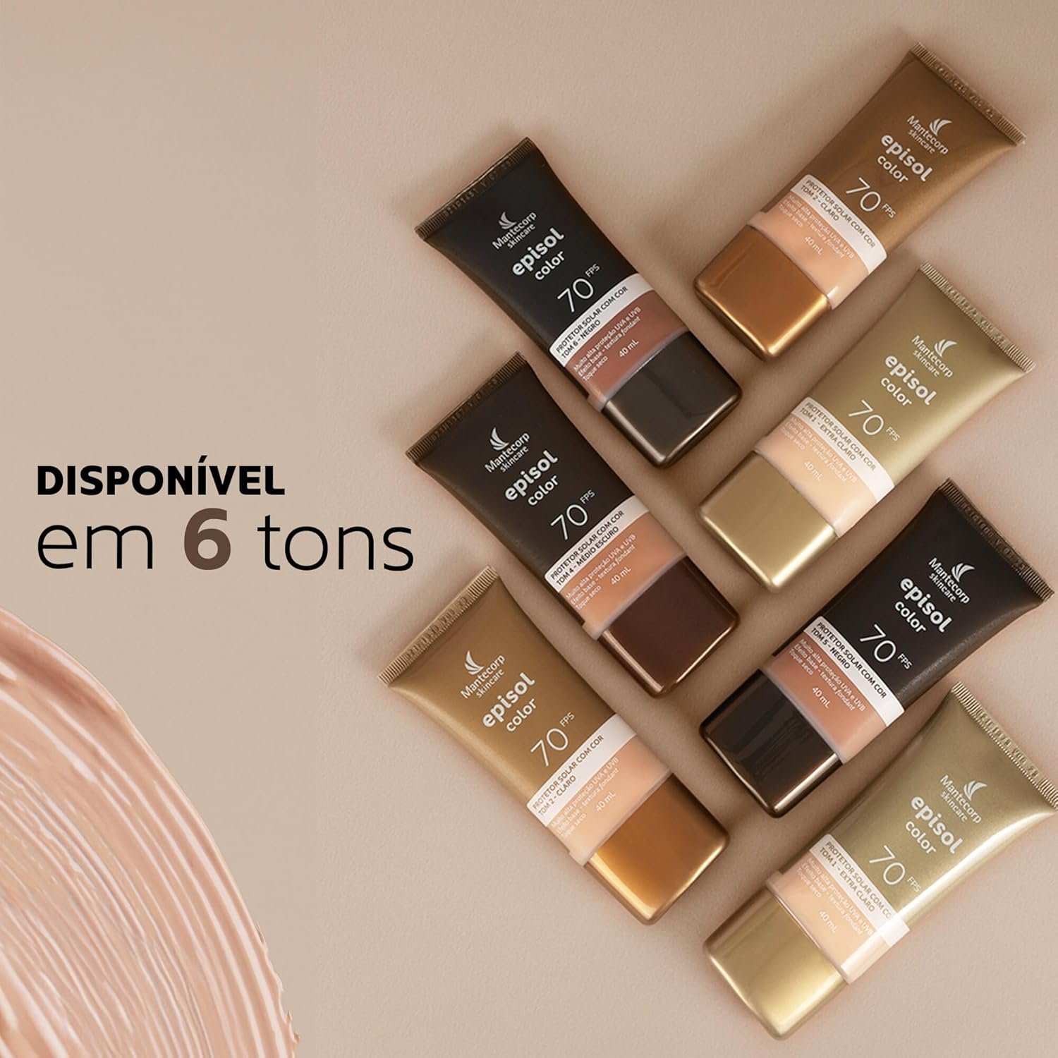 MANTECORP - Protetor Solar Facial Episol Color FPS 70 - Efeito Base, Alta Proteção UVA e UVB, Toque Seco, Rápida Absorção - Tom 1 Extra Claro - 40ml 3 MANTECORP - Protetor Solar Facial Episol Color FPS 70 - Efeito Base, Alta Proteção UVA e UVB, Toque Seco, Rápida Absorção - Tom 1 Extra Claro - 40ml - Imagem 3