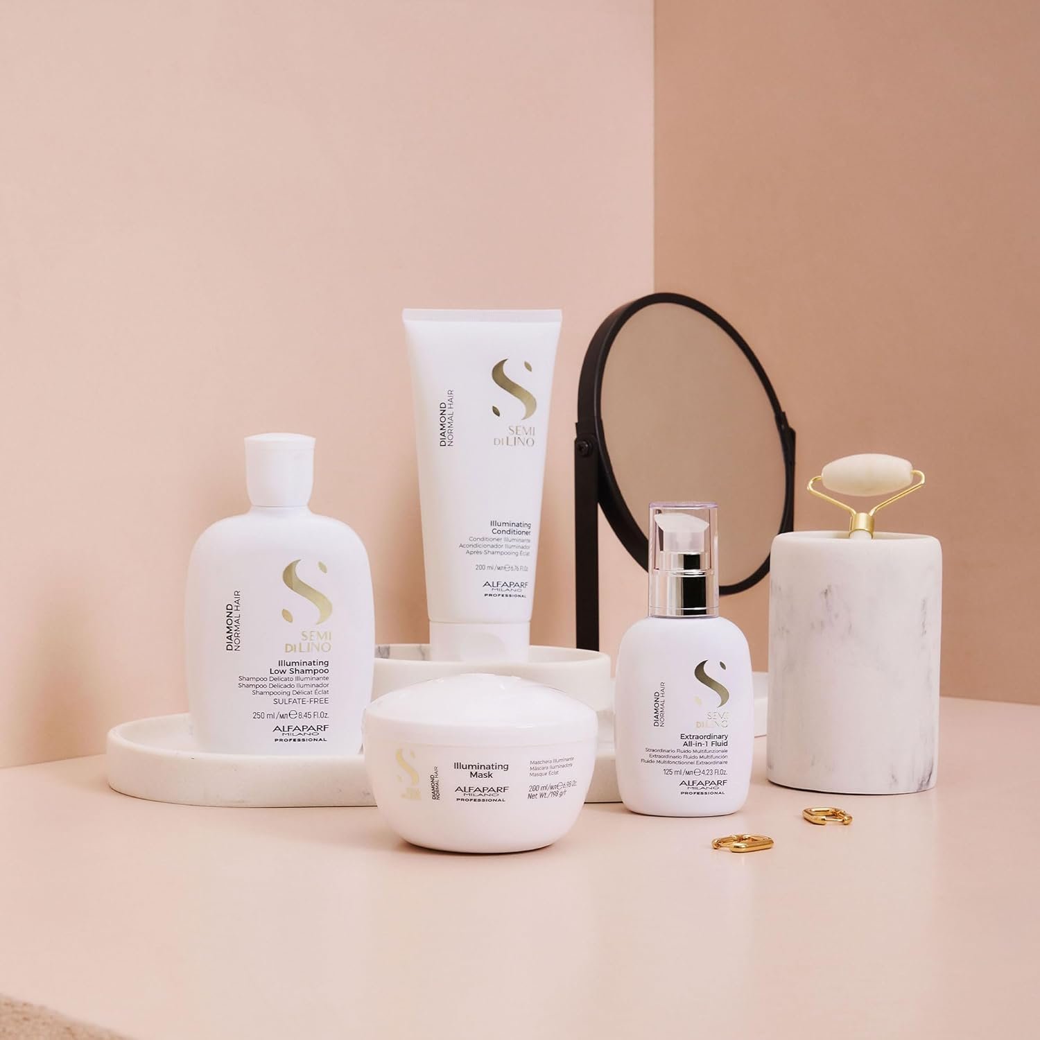 Alfaparf Milano Semi Di Lino Diamond Máscara Capilar Iluminadora - Condicionador profundo Color Safe - Adiciona brilho e corpo - Sem sulfato, parabenos e parafina - Qualidade de salão 3 Alfaparf Milano Semi Di Lino Diamond Máscara Capilar Iluminadora - Condicionador profundo Color Safe - Adiciona brilho e corpo - Sem sulfato, parabenos e parafina - Qualidade de salão - Imagem 3
