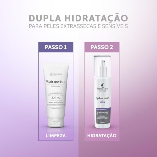 MANTECORP - Hidratante Corporal em Spray Bruma Hydraporin AI - Hidratação Intensa para Peles Secas e Sensíveis, Hidrata 24h, Ação Calmante - 190ml - Imagem 4