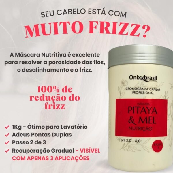 Kit Cronograma Capilar Profissional Orgânico Hidrata Nutre Repara com Queratina Líquida Onixxbrasil + Escova Mágica Desembaraçadora Antiquebra Aska - Imagem 3