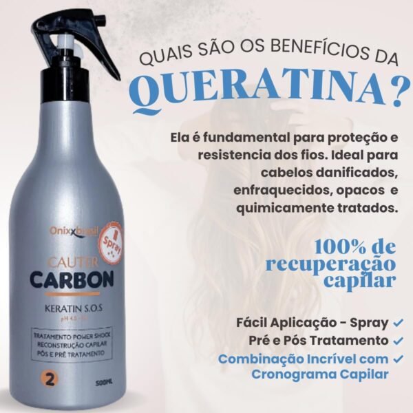 Kit Cronograma Capilar Profissional Orgânico Hidrata Nutre Repara com Queratina Líquida Onixxbrasil + Escova Mágica Desembaraçadora Antiquebra Aska - Imagem 5