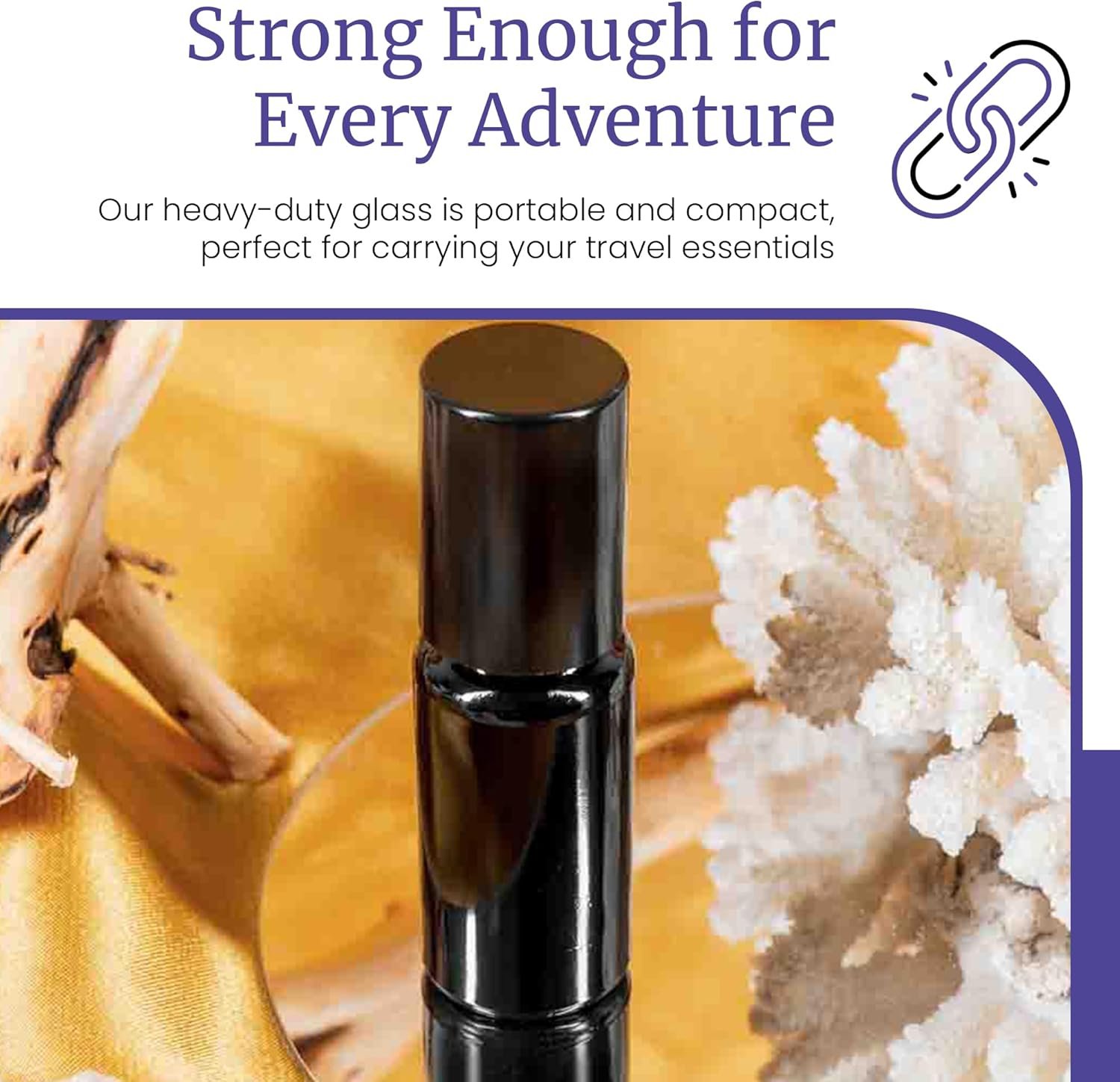 Infinity Jars Garrafa de vidro ultravioleta preta de 15 ml com ponta de rolo de vidro para óleo essencial, garrafas redondas herméticas, recipientes de cosméticos com tampa preta 3 Infinity Jars Garrafa de vidro ultravioleta preta de 15 ml com ponta de rolo de vidro para óleo essencial, garrafas redondas herméticas, recipientes de cosméticos com tampa preta - Imagem 3