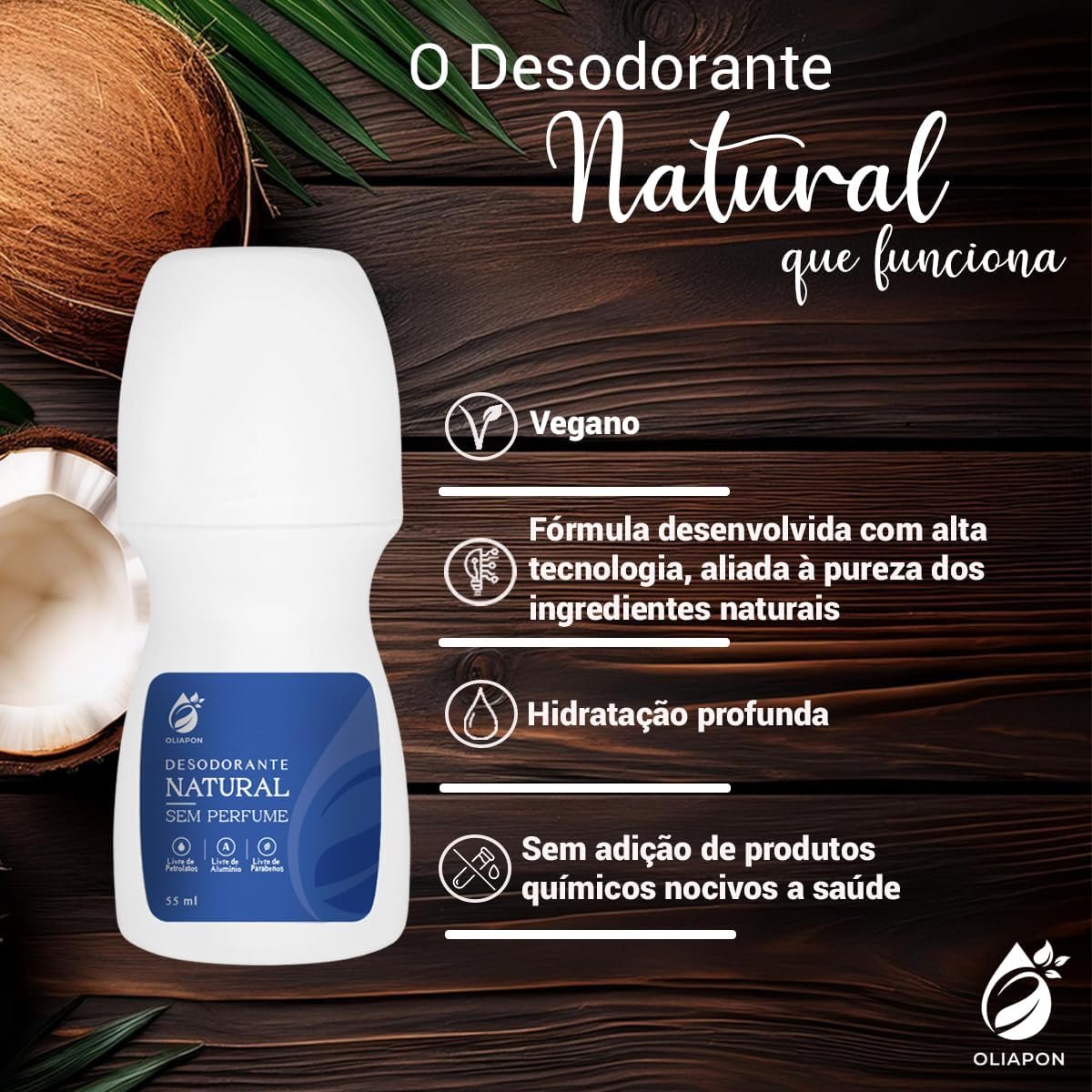 Desodorante Natural Sem Perfume Oliapon – Proteção Eficaz Sem Alumínio, Vegano e Livre de Parabenos 3 Desodorante Natural Sem Perfume Oliapon – Proteção Eficaz Sem Alumínio, Vegano e Livre de Parabenos - Imagem 3