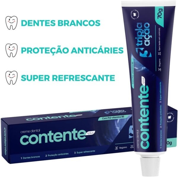 Contente, Pasta De Dentes Vegana Tripla Ação, 70g - Imagem 2