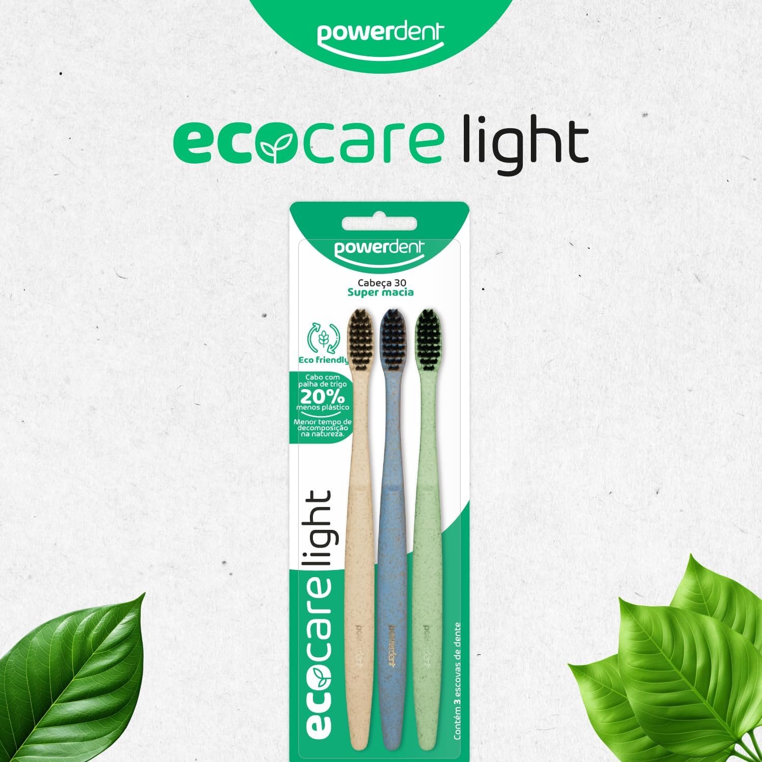 Powerdent Escova De Dentes Eco Light Pack 3Un 2 Powerdent Escova De Dentes Eco Light Pack 3Un - Imagem 2
