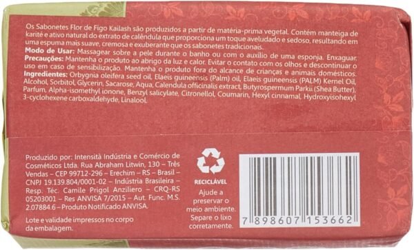 Kailash Cosméticos Sabonete Vegetal Em Barra Flor De Figo 200 G - - Imagem 3