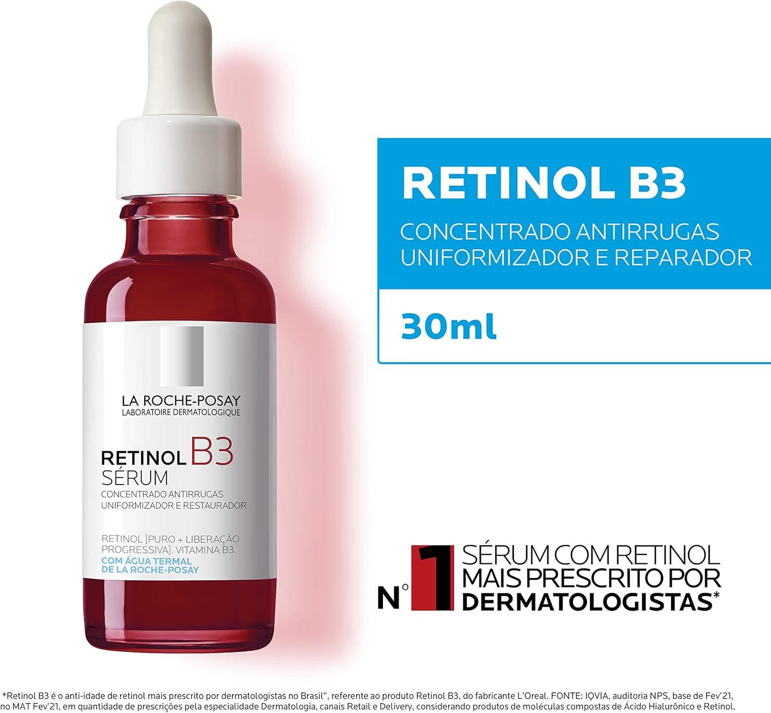 La Roche-Posay Retinol B3 Sérum Antirrugas, Retinol concentrado, Redução de rugas acentuadas, Vitamina B3 3 La Roche-Posay Retinol B3 Sérum Antirrugas, Retinol concentrado, Redução de rugas acentuadas, Vitamina B3 - Imagem 3