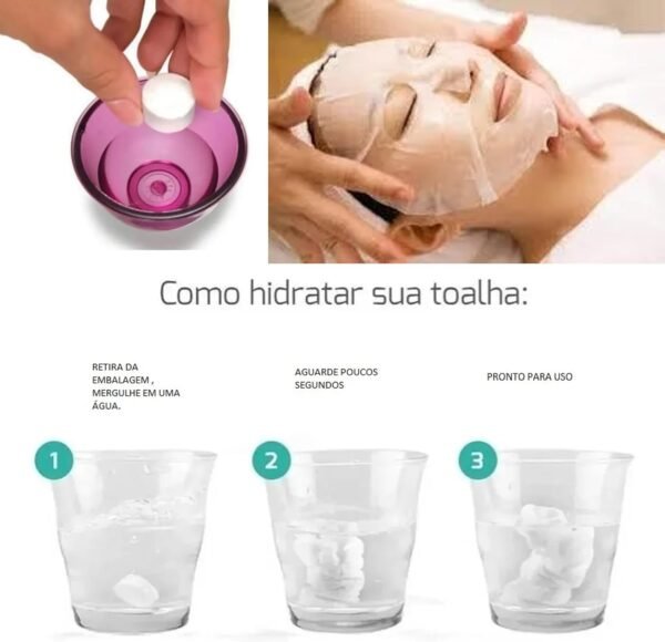 120pç Mascara Descartável Desidratada Limpeza Facial - Imagem 2