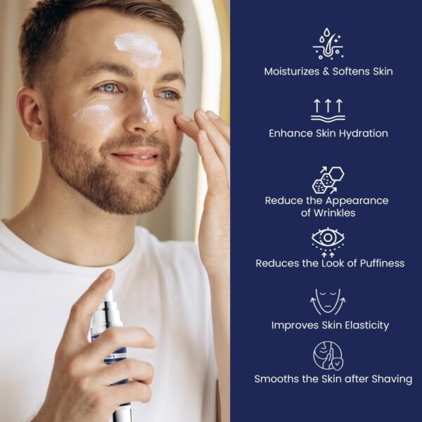 Uttse Hidratante Facial Masculino 6 Em 1: Creme Facial Antienvelhecimento - Tratamento Para Bolsas Nos Olhos - Cuidados Com A Pele Para Homens - 1,7 Fl Oz - Imagem 5