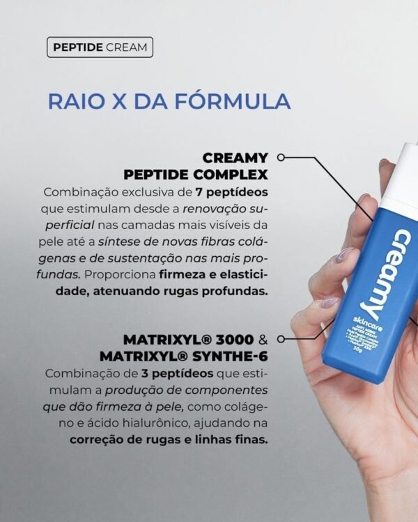 Kit Creamy Skincare Creme Hidratante Facial Antirrugas Peptide Cream 30g + Creme Antirrugas Clareador Eye Cream 15g (2 produtos) - Imagem 3