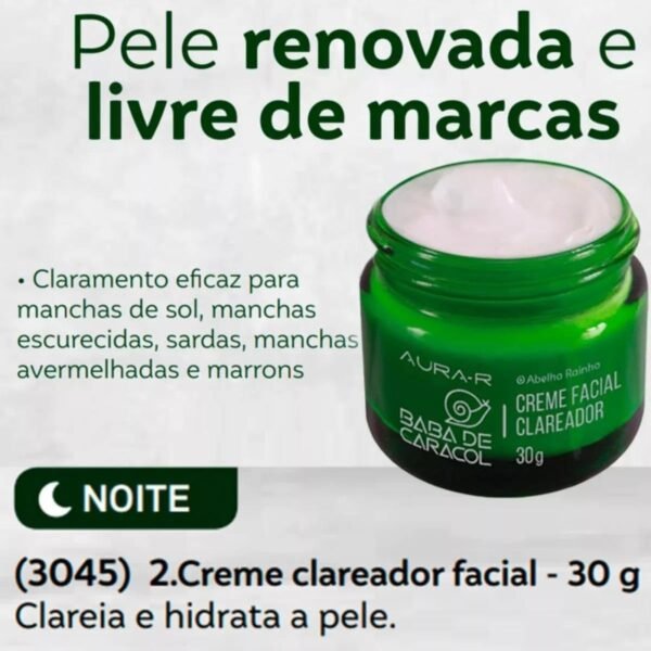 Creme Clareador Facial Baba De Caracol 30g Abelha Rainha - Imagem 3