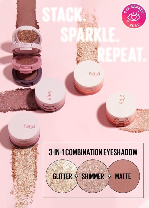 Kaja Coleção Beauty Bento - Trio de sombras Bouncy | 16 Peach Madeline | Tom pêssego nude | Vegan, sem crueldade - Imagem 3