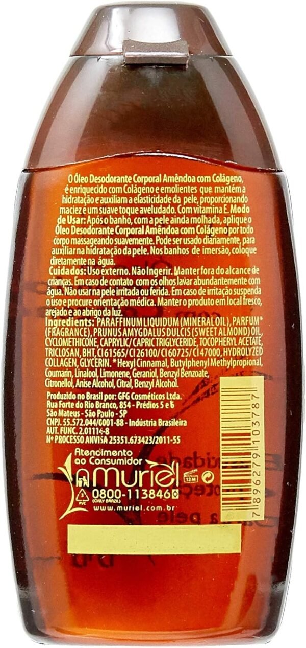 Óleo Corporal de Amêndoas com Colágeno, Muriel, Branco, 100 Ml - Imagem 2