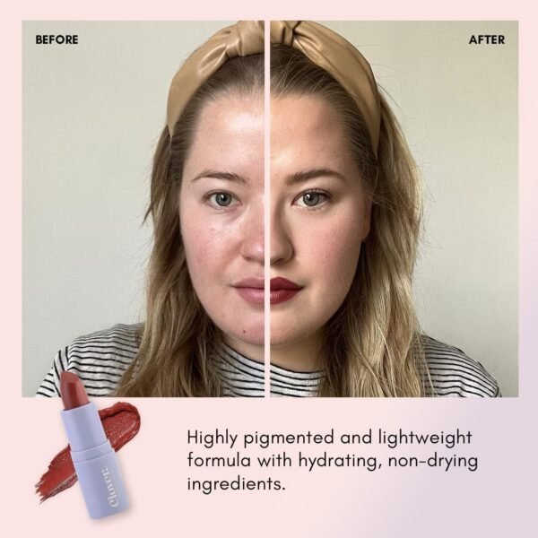 Clover Comfy Matte Lipstick Cruelty-Free & Vegan Lip Makeup, Petal - Imagem 6