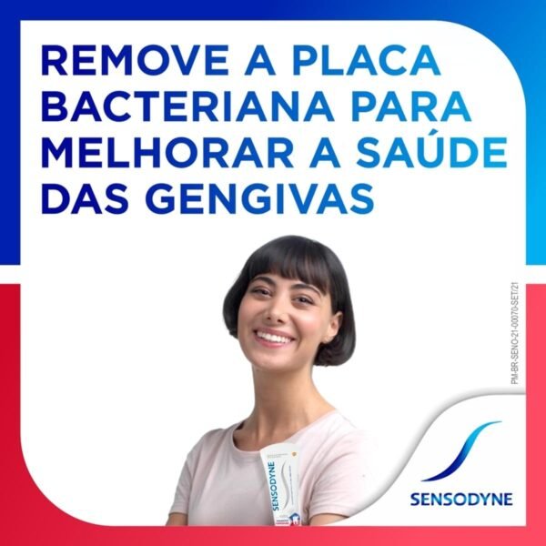 Sensodyne Creme Dental para Sensibilidade e Gengivas Whitening com Flúor, Clareamento Dental, 100g - Imagem 3
