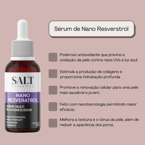 Sérum 12% Nano Resveratrol + 6% Niacinamida + 7% Nano Hydrolift + 5% Vitamina E - Salt Cosmetics - Imagem 8