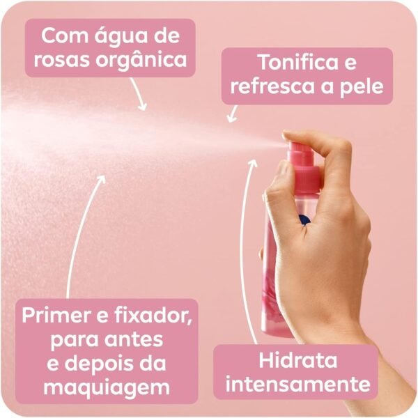 NIVEA Hidratante Facial Mist Aqua Rose 150ml - Hidratante em spray com água de rosas, pode ser usado como primer ou para refrescar a pele nos dias quentes - Imagem 3