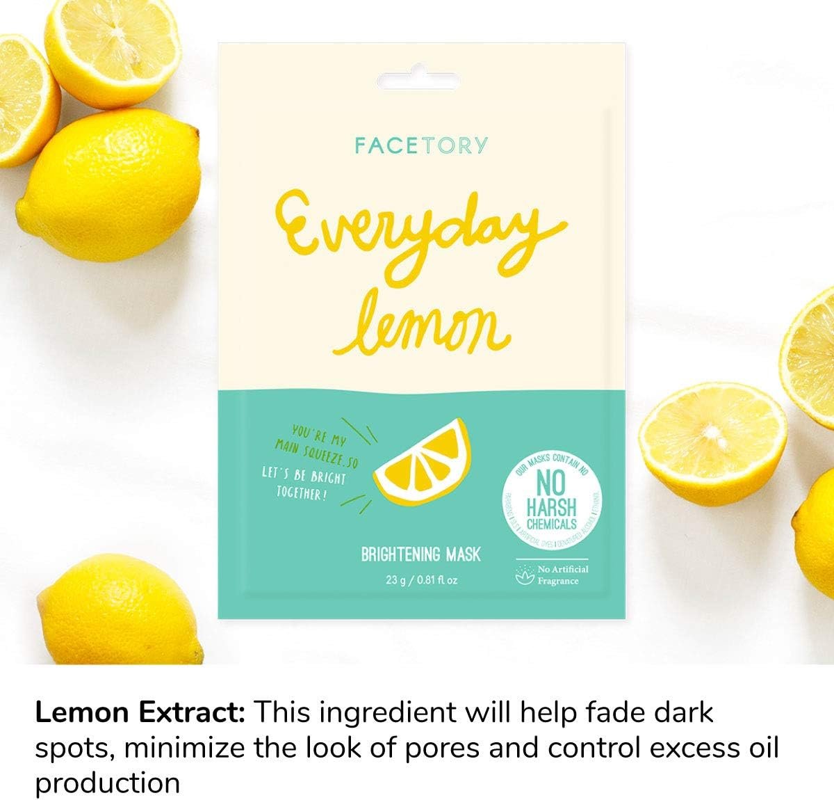 Máscara iluminadora diária de limão sem produtos químicos agressivos – iluminadora, clareadora e equilibradora (pacote com 5) 3 Máscara iluminadora diária de limão sem produtos químicos agressivos – iluminadora, clareadora e equilibradora (pacote com 5) - Imagem 3