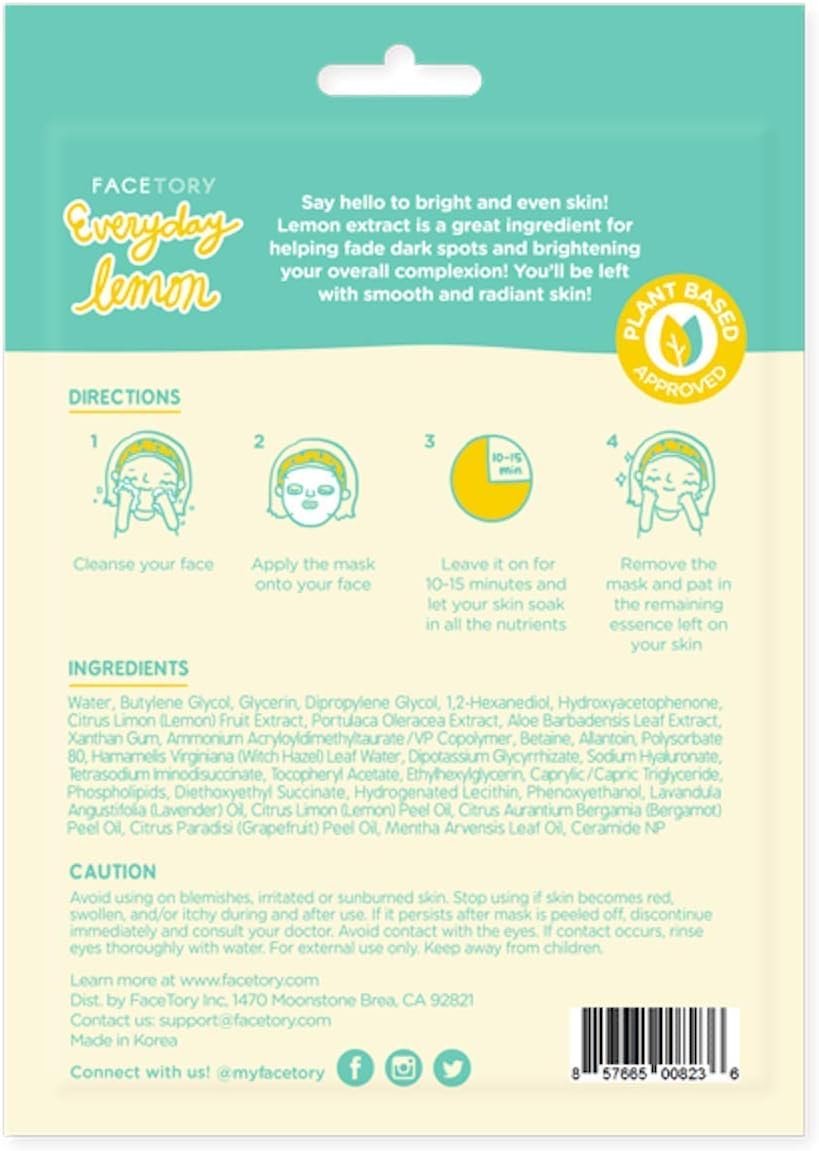 Máscara iluminadora diária de limão sem produtos químicos agressivos – iluminadora, clareadora e equilibradora (pacote com 5) 5 Máscara iluminadora diária de limão sem produtos químicos agressivos – iluminadora, clareadora e equilibradora (pacote com 5) - Imagem 6