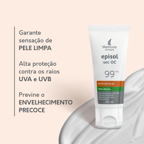 Mantecorp Episol Sec OC FPS 99 60G – Protetor Solar Facial Antioleosidade de Longa Duração - Imagem 4