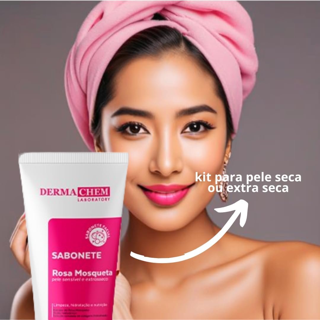 Kit Skincare Rosa Mosqueta - Sabonete + Esfoliante +Gel Hidratante +Gel Peel Off Rosa Mosqueta 4em1 3 Kit Skincare Rosa Mosqueta - Sabonete + Esfoliante +Gel Hidratante +Gel Peel Off Rosa Mosqueta 4em1 - Imagem 3