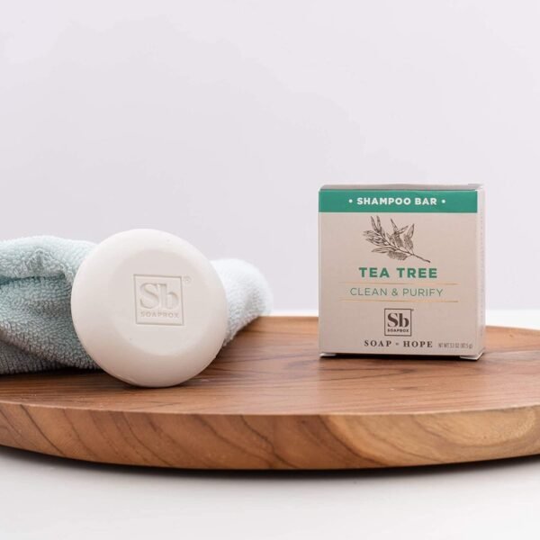 Soapbox Tea Tree Shampoo Bar, Natural, Eco Friendly Bar Shampoo for Dry Scalp | Color Safe, Sulfate Free, Paraben Free, Silicone Free, Cruelty Free, and Vegan Shampoo, 3.1oz (Pack of 1) - Imagem 3