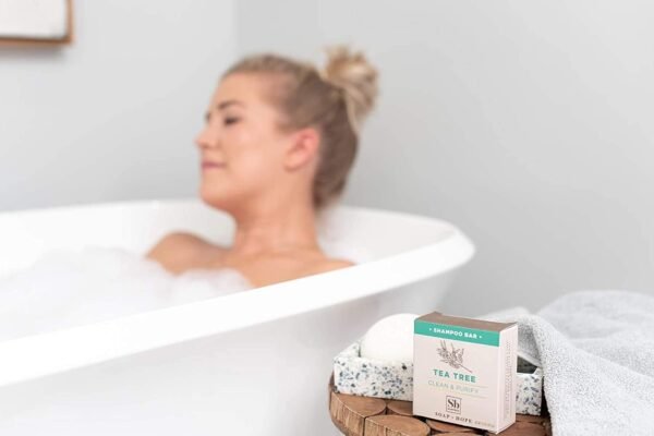 Soapbox Tea Tree Shampoo Bar, Natural, Eco Friendly Bar Shampoo for Dry Scalp | Color Safe, Sulfate Free, Paraben Free, Silicone Free, Cruelty Free, and Vegan Shampoo, 3.1oz (Pack of 1) - Imagem 4