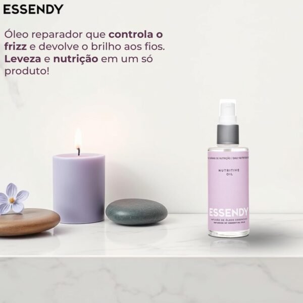 Essendy Nutritive Oil 60ml - Nutrição Profunda e Reparação Imediata para Cabelos Danificados - Controle do Frizz, Brilho Intenso e Proteção Térmica - Imagem 5