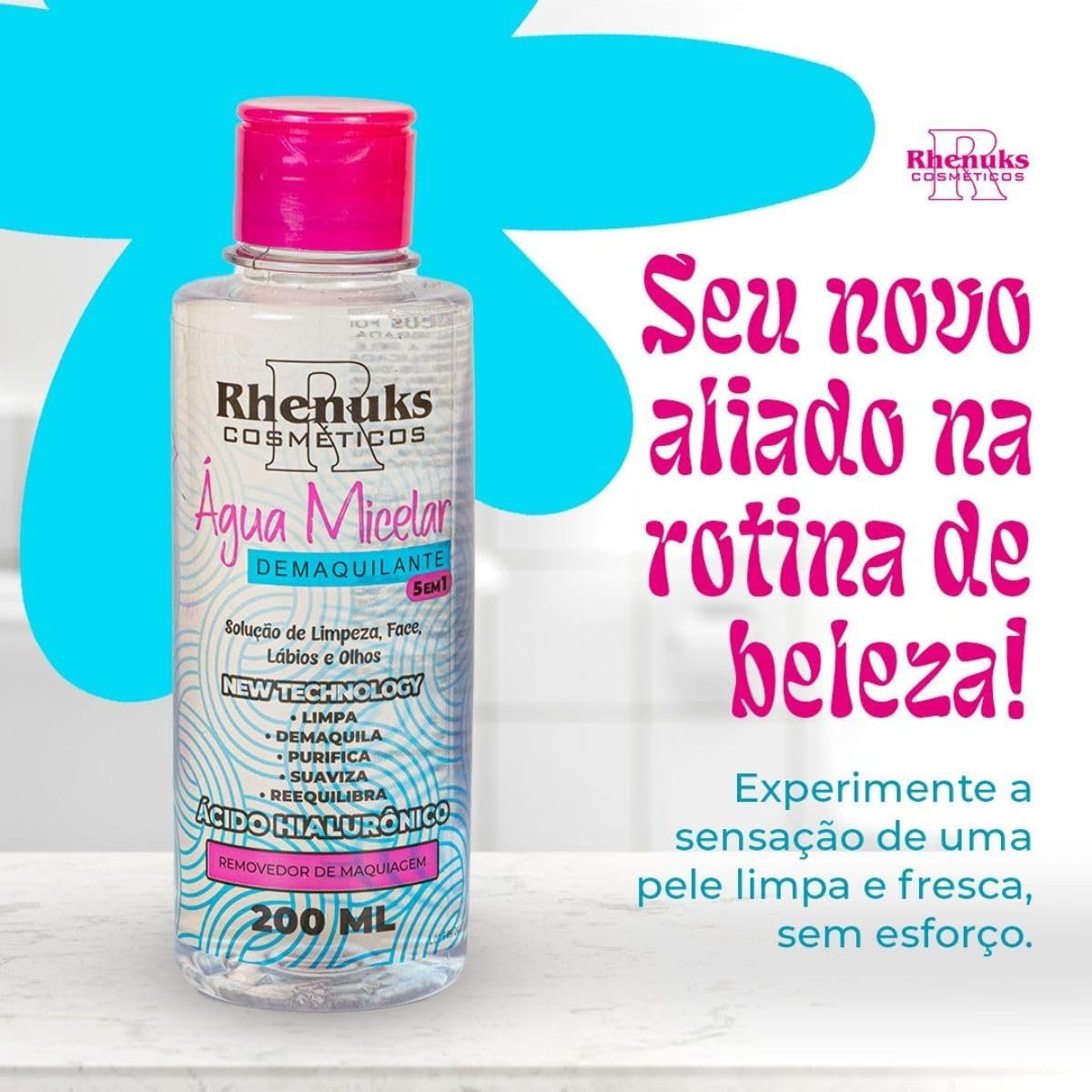 Kit 3 Água Micelar Demaquilante C Ácido Hialurônico 200ml 2 Kit 3 Água Micelar Demaquilante C Ácido Hialurônico 200ml - Imagem 2