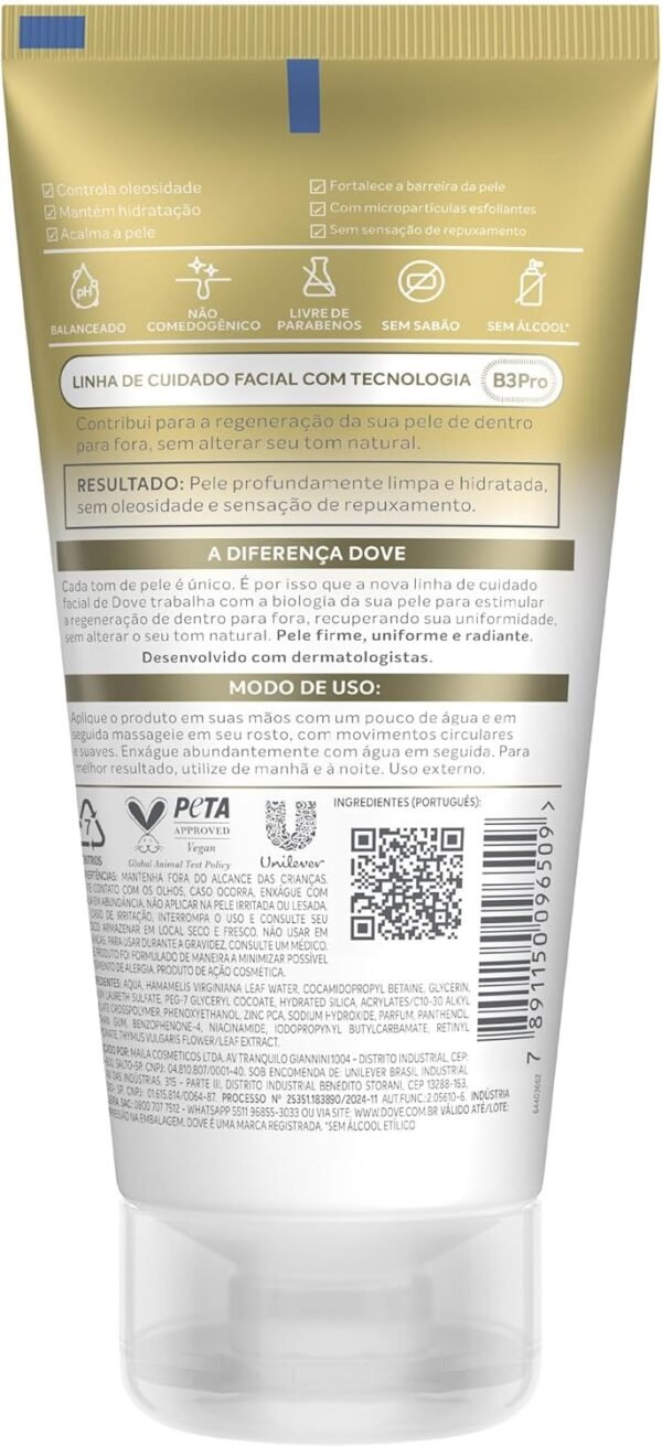 Dove Regenerative Gel de Limpeza Facial Purifica & Equilibra 150ml - Imagem 2