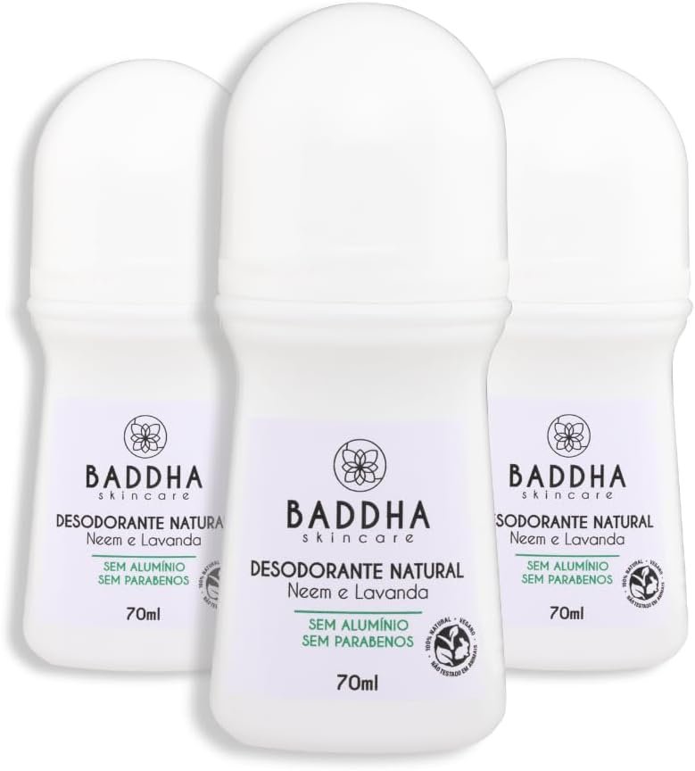 Baddha Skincare, Kit com 3 Desodorantes Natural Roll-On sem Alumínio, Vegano, com Neem e Lavanda- 3 Unidades 5 Baddha Skincare, Kit com 3 Desodorantes Natural Roll-On sem Alumínio, Vegano, com Neem e Lavanda- 3 Unidades - Imagem 6