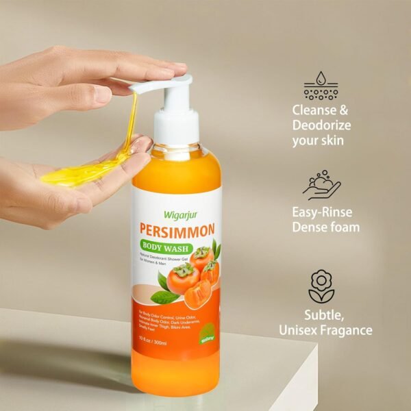 Sabonete líquido de caqui para idosos, desodorante natural, sabonete em barra para remoção de odor forte e mau cheiro, desodorização corporal com extratos de caqui e chá verde - Imagem 5