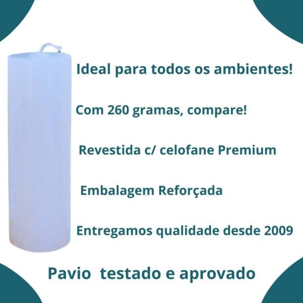 Vela De Altar 15 Cm De Altura E 5 Cm De Diâmetro, Branca. Do Advento, Com 260 Gramas E Revestida Com Celofane Premium. Produzida Com Parafina 100% Nacional, Pura. Marca Velas Estrela. - Imagem 7