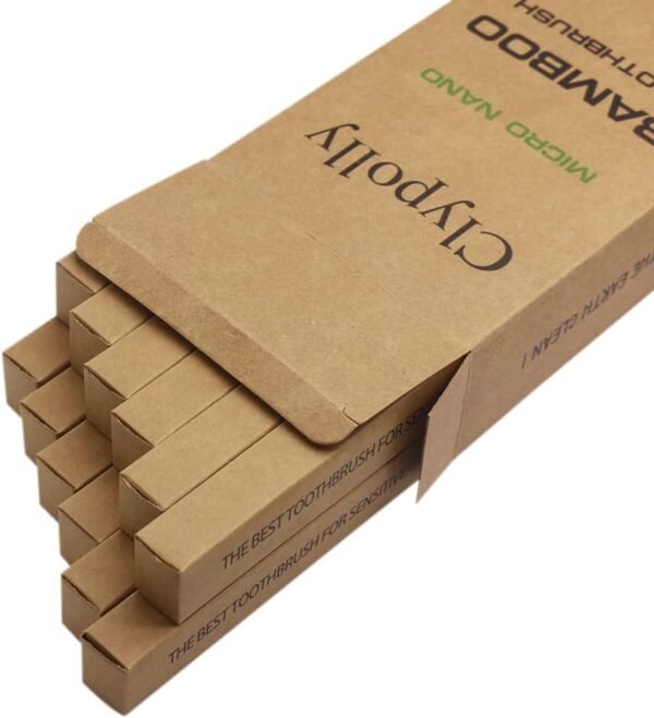 Clypolly Escova de dentes de bambu biodegradável extra macia com cerdas de fio dental macio 20.000 gengivas sensíveis para gengivas frágeis, cintos, dentaduras, grávidas e idosos - Imagem 7
