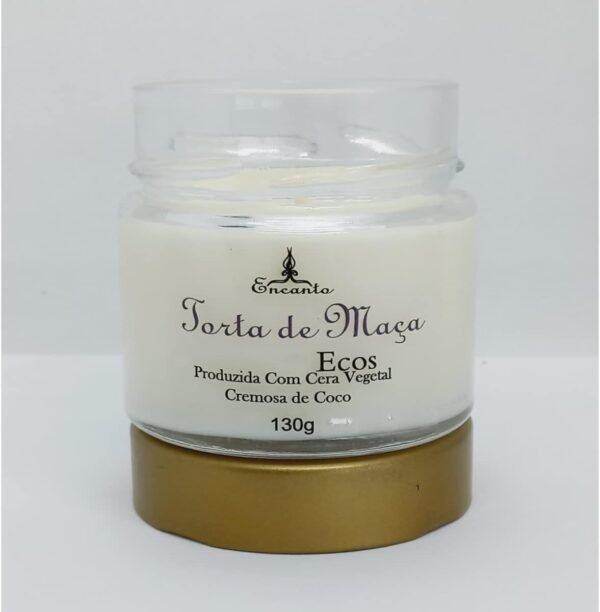 Vela Aromática de Torta de Maça Artesanal Cera de Coco Perfumada 130gr - Imagem 3