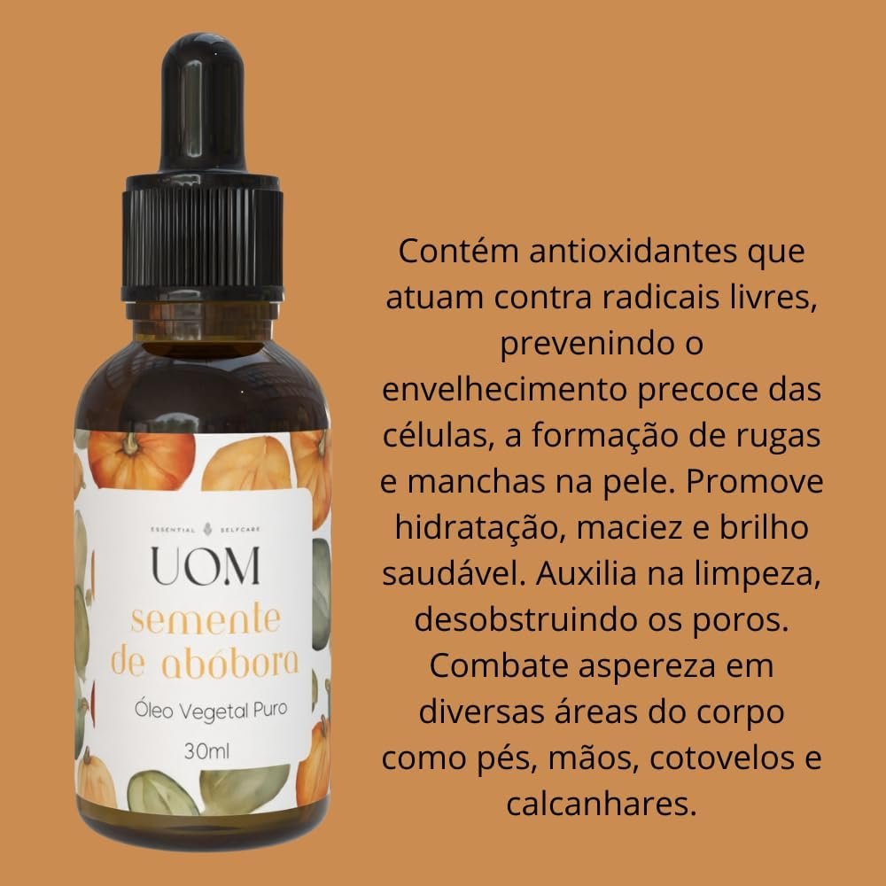 Óleo de Semente de Abóbora 30ml UOM | Corpo, Pele e Cabelo 3 Óleo de Semente de Abóbora 30ml UOM | Corpo, Pele e Cabelo - Imagem 3