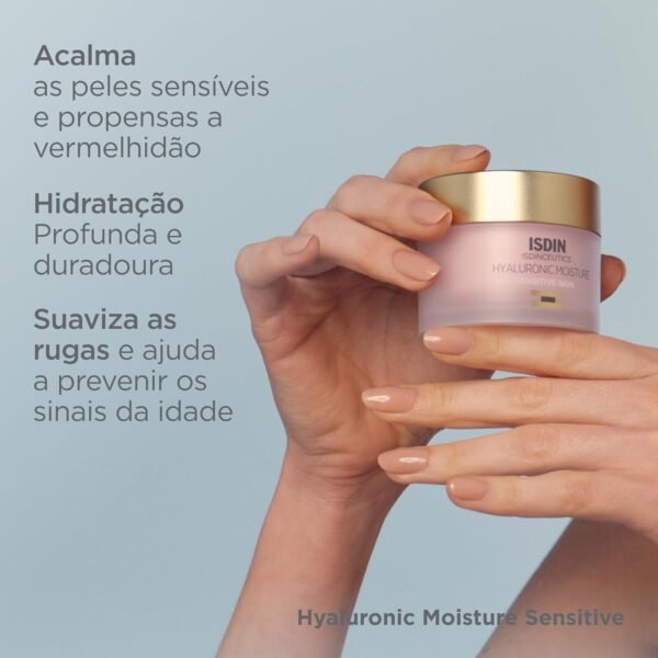ISDIN Creme Anti-Idade para Pele Sensível Isdinceutics Hyaluronic Moisture Sensitive Skin - 50g - Imagem 5