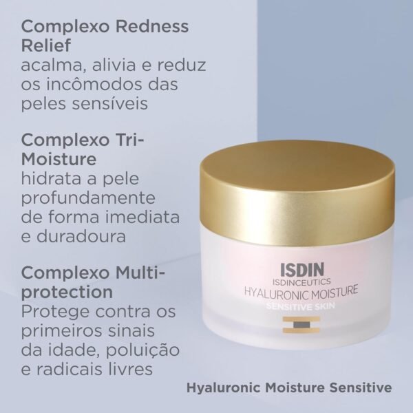 ISDIN Creme Anti-Idade para Pele Sensível Isdinceutics Hyaluronic Moisture Sensitive Skin - 50g - Imagem 7